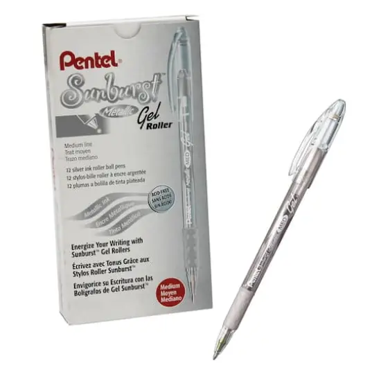 Pentel&reg; Sunburst&trade; Silver Metallic Pens {1}