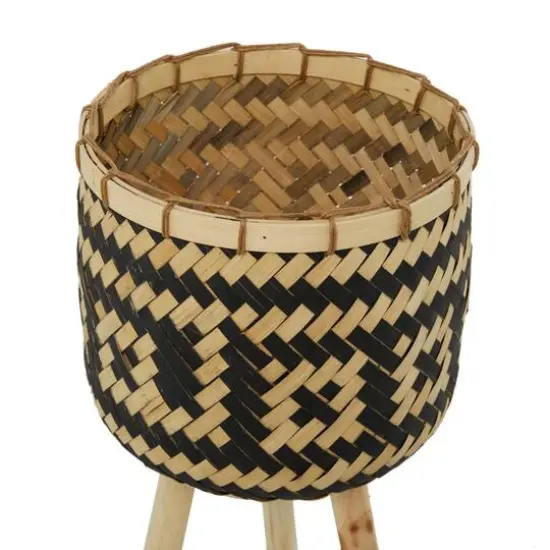 Brown Bamboo Bohemian Planter, Set of 3" 27", 23", 20" {5}