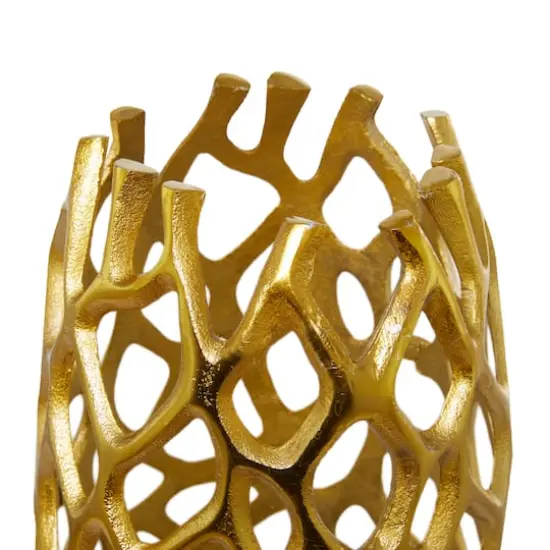 Aluminum Coral Contemporary Vase Gold {5}