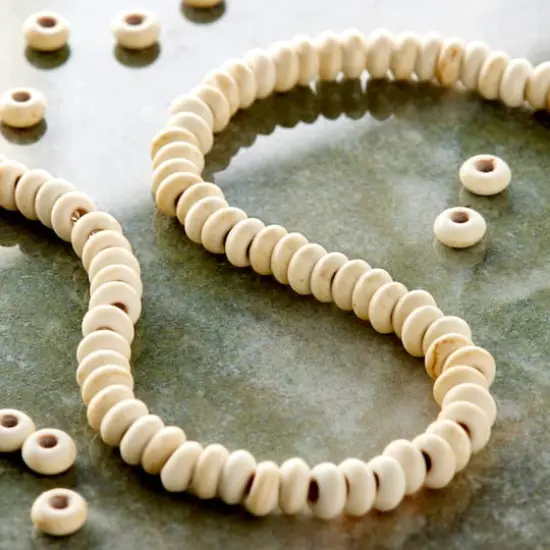 White Rondelle Reconstituted Turquoise Stone Beads, 4mm by Bead Landing&trade; {3}