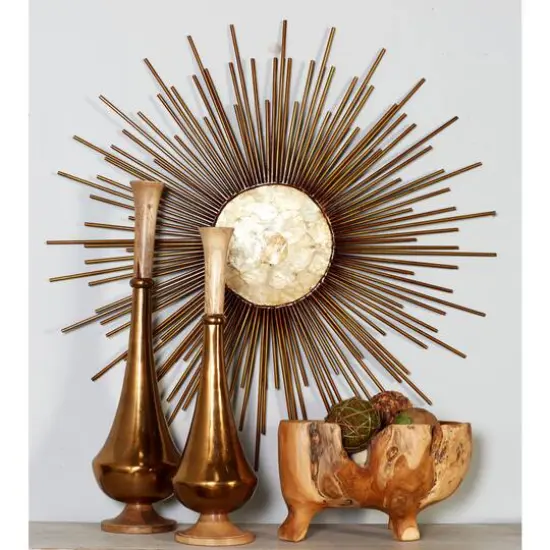 Gold Sunburst Capiz Wall Accent {8}