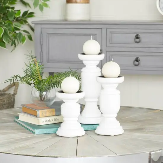 White French Country Candle Holder Set {7}
