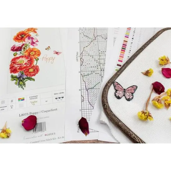 LetiStitch Poppy Counted Cross Stitch Kit {7}