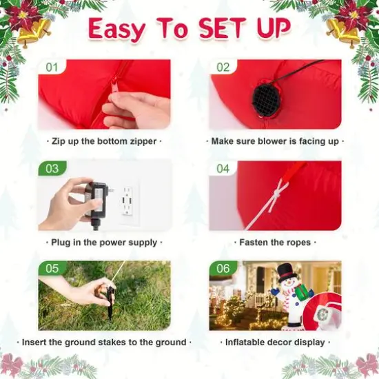 Glitzhome&reg; 6ft. Lighted Inflatable Rotating Snowman D&eacute;cor {6}