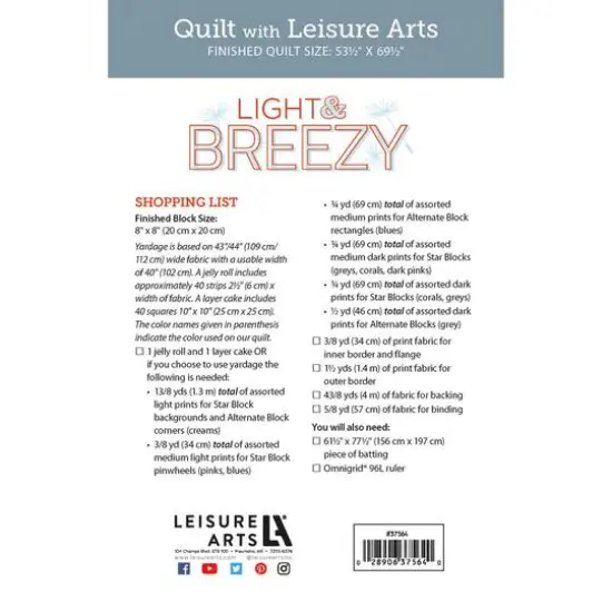 Leisure Arts&reg; Light & Breezy Quilt Pattern {3}
