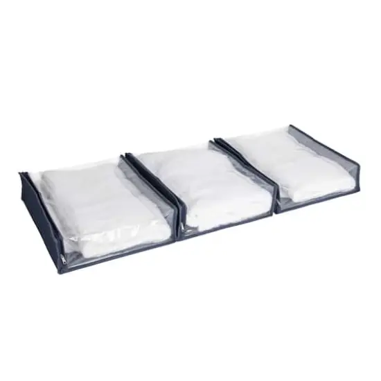 Household Essentials 16" Denim Blue Under the Bed Zippered Sweater Storage Bag, 3ct. {1}