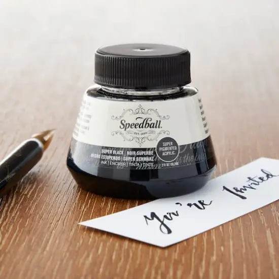 Speedball&reg; Super Pigmented Acrylic&trade; Ink, 2oz. Super Black {3}