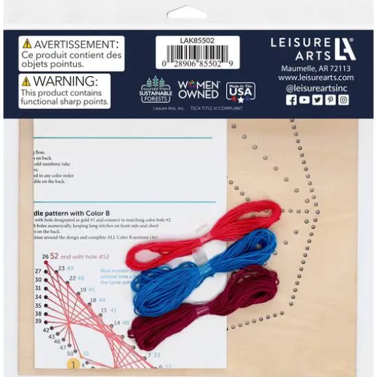 Leisure Arts&reg; Intermediate Cube Wood Stitched String Art Panel Kit {3}