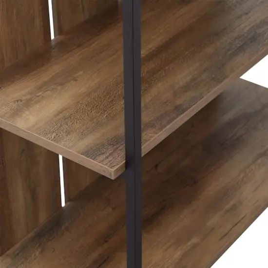 Walker Edison 64" Reclaimed Barnwood & Black Farmhouse Plank Back Bookshelf {4}