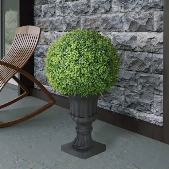 2ft. Single Ball Topiary Boxwood Artificial Tree in Decorative Urn {3}