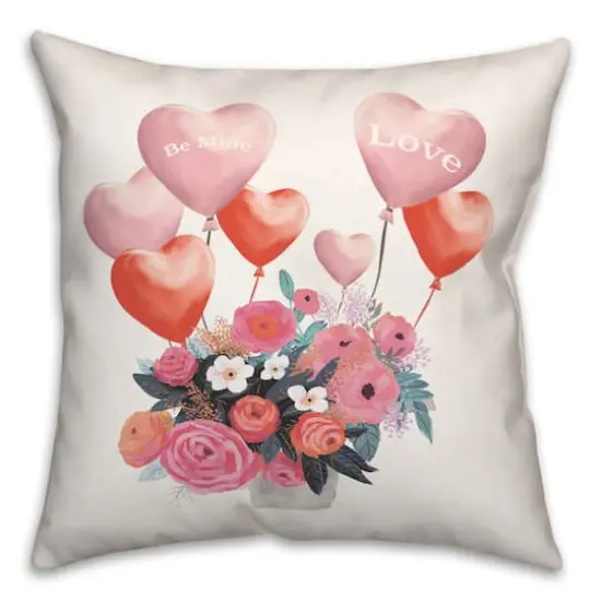 Floral Balloon 18" x 18" Throw Pillow {1}