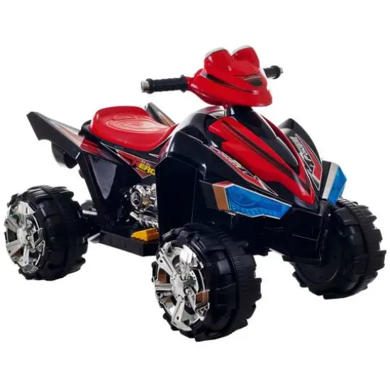 Toy Time Black & Red Battery Operated Ride-On 4-Wheeler {1}