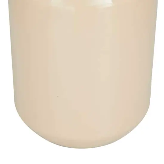 Set of 2" Cream Metal Modern Vase, 10" x 5" x 5" {5}