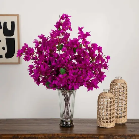 2.5ft. Purple Bougainvillea Arrangement in Glass Vase {3}