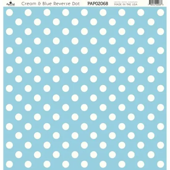 Paper Caf&eacute; Cream & Blue Reverse Dot 12" x 12" Cardstock, 15 Sheets {1}