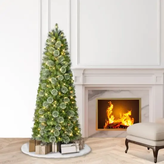 6ft. Pre-Lit Pop-Up Collapsible Aritficial Christmas Tree, Warm White LED Lights {3}