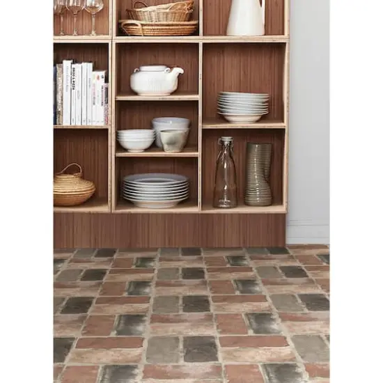 FloorPops Harvard Brick Red Peel & Stick Floor Tiles {4}