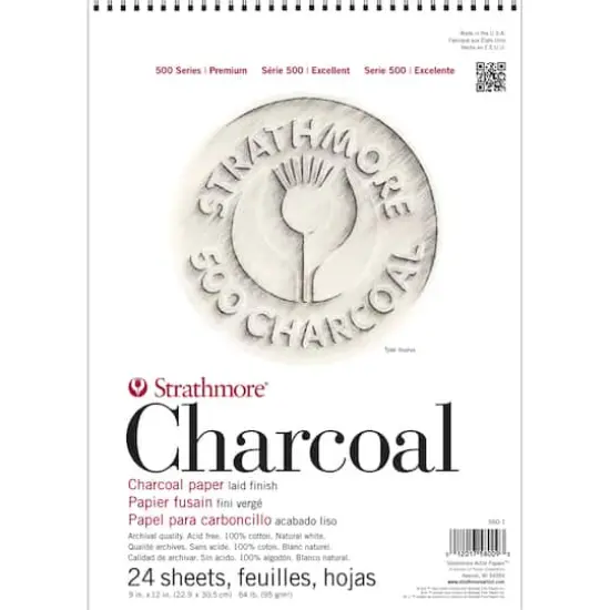 Strathmore&reg; 500 Series Charcoal Paper Pad, Natural White {1}