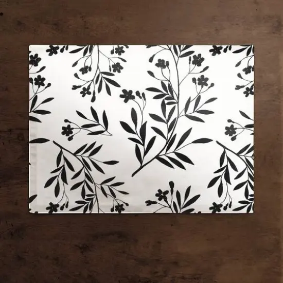Monochromatic Floral Bunch Cotton Twill Placemat {3}