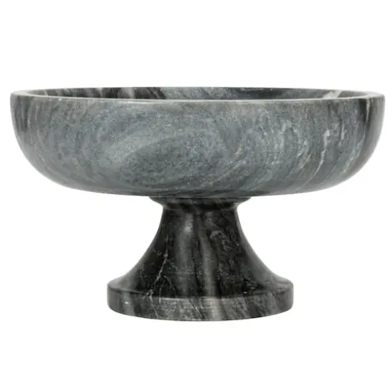 Hello Honey&reg; 8" Gray Marble Footed Pedestal Bowl {7}