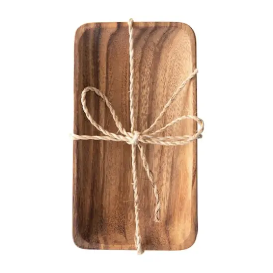 Hello Honey&reg; Acacia Wood Trays with Seagrass Tie, 4ct. {6}