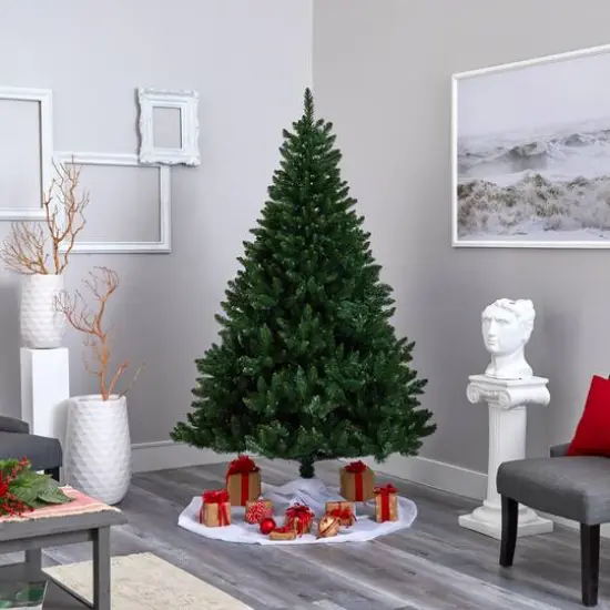 7ft. Pre-Lit Northern Rocky Spruce Artificial Christmas Tree, Clear LED Lights {6}