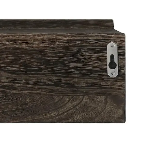 NEX&trade; 16" Dark Brown Wall-Mounted Floating 4-Hook Coat Racks, 2ct. {4}