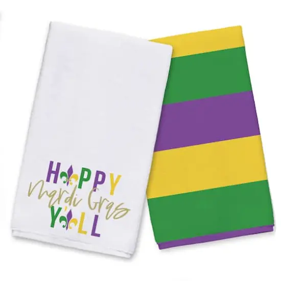 Mardi Gras Stripes Tea Towel Set {1}