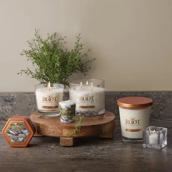 Root Candles 6.3oz. Small Scented Honeycomb Veriglass Jar Candle Japanese Cedarwood {4}