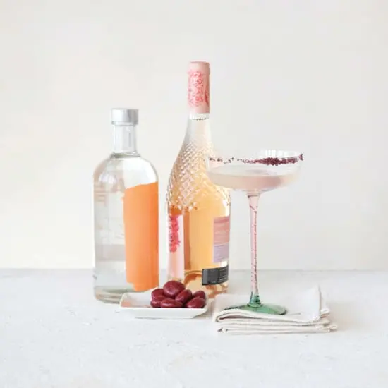 Hello Honey&reg; 10oz. Pink, Green & Clear Champagne Coupe Glass {3}