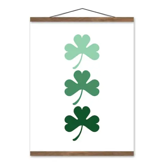 Ombre Shamrock Hanging Canvas 16" x 20" Teak Hanging Canvas {1}