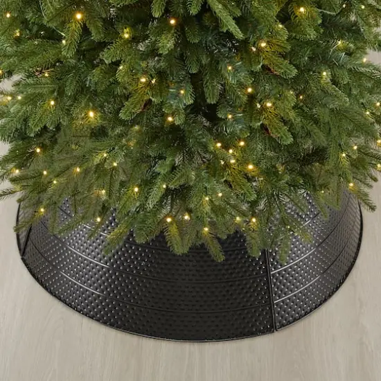 Glitzhome&reg; 40.5" Christmas Black Hammered Metal Tree Collar {4}