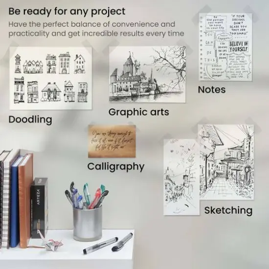 Arteza&reg; Medium Black Disposable Fountain Pens, 12ct. {6}