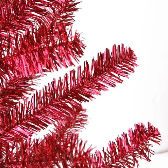 3ft. Unlit Red Tinsel Twig Artificial Christmas Tree {3}