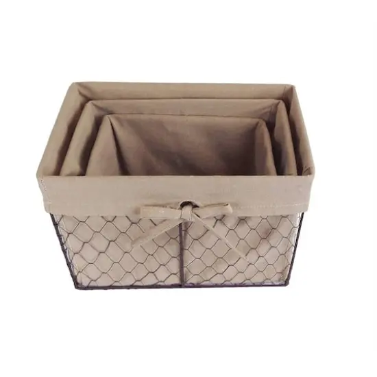 DII&reg; Natural Lining Chicken Wire Basket Set {7}
