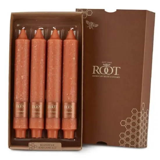 Root Candles 9" Unscented Timberline&trade; Collenette Taper Candles, 4ct. Rust {1}