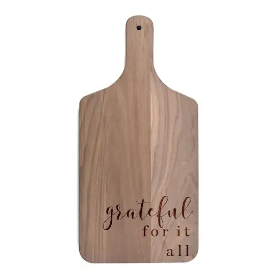 17" Grateful for It All Walnut Paddle Cutting Board {1}