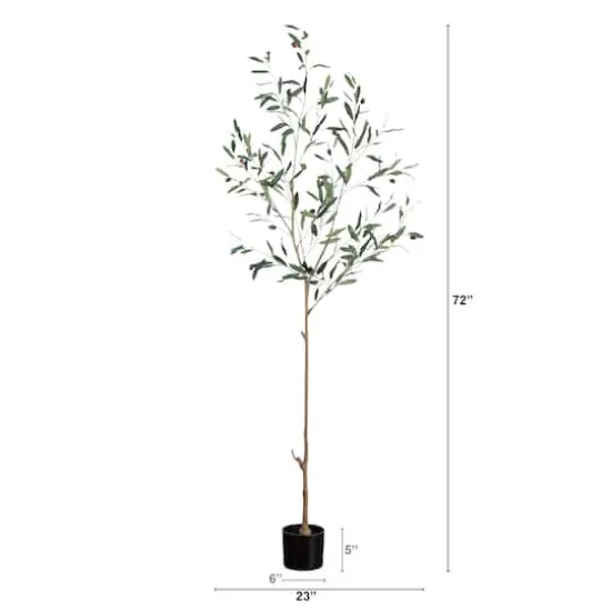 Artificial Slim Minimalist Olive Tree {5}