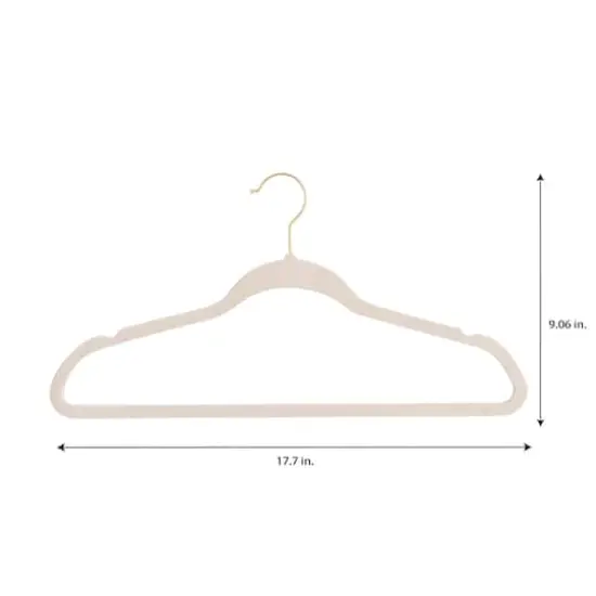 Simplify Super Slim Velvet Hangers with Gold Hook, 10ct. Pearl White {4}