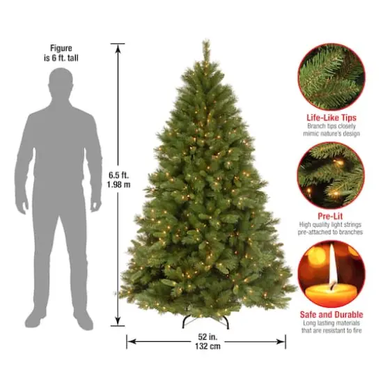 6.5ft. Pre-Lit Winchester Pine Artificial Christmas Tree, Clear Lights {5}