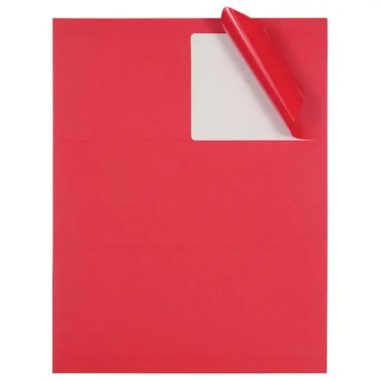 JAM Paper Adhesive Shipping Labels, 3.33" x 4" Red {5}