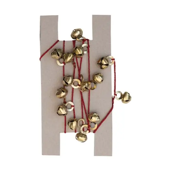 Hello Honey® 6ft. Antique Gold Finish Metal Bells on Red Cord Garland {5}