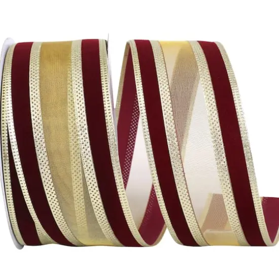 Reliant 2.5" x 25yd. Spirit 2 Wired Ribbon Burgundy {1}