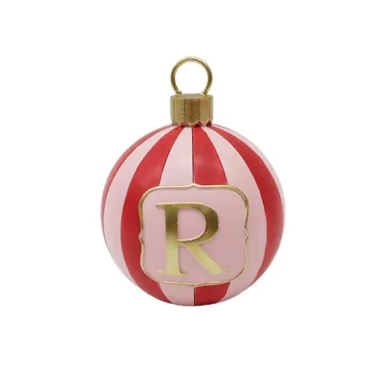 5" Striped Monogram Ball Ornament Tabletop D&eacute;cor by Ashland&reg; R {1}