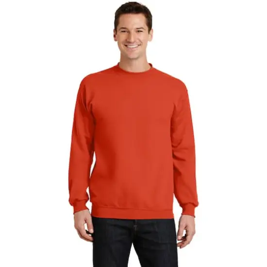 Port & Company&reg; Brights Core Fleece Crewneck Sweatshirt Orange {4}