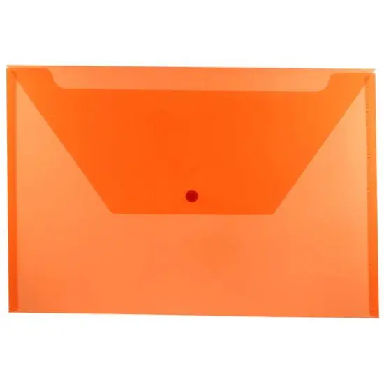 JAM Paper 9.75" x 14.5" Plastic Snap Closure Envelopes, 12ct. Orange {2}