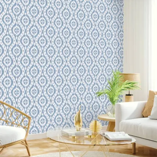 Surface Style Ikat Tracery Peel & Stick Wallpaper Chambray {3}