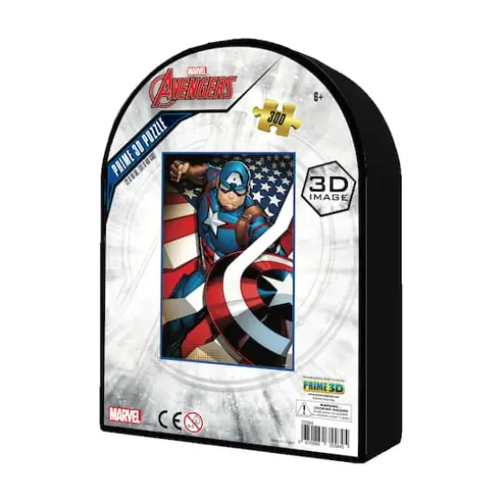 Marvel Avengers - Captain America 3D Lenticular Jigsaw Puzzle in a Collectible Shaped Tin: 300 Pcs {4}