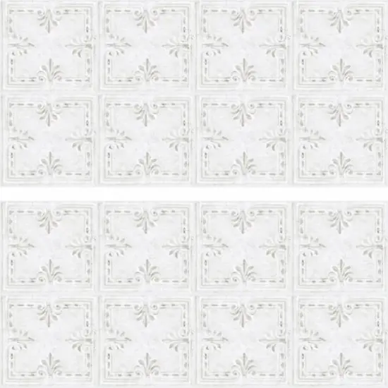 RoomMates White Tin Tile Backsplash Peel & Stick Giant Wall Decals {1}