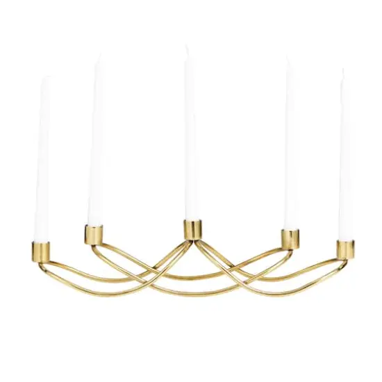 18" Gold Stainless Steel 5 Taper Candle Candelabra {4}